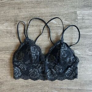 Black Lace Bralette with Strappy Back, Out from Under Size Small